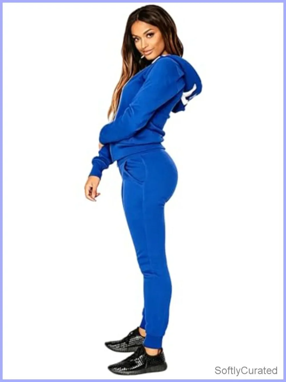 Women's 2 Piece Sweatsuit Tracksuit Long Sweatpants Set S